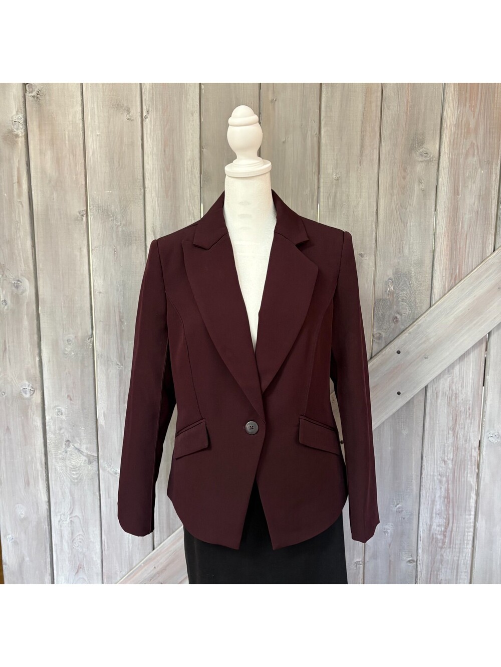 Women Blazer Melanie Lyne burgundy-size 6-1 button-with spandex-classic-office
